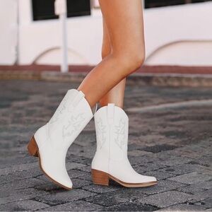 Target White Lace-Up Western-Style Women's Boots